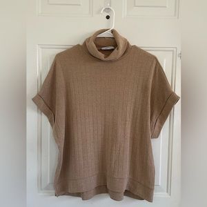 Zara Turtleneck Short Sleeve Knit Oversized Top Size S